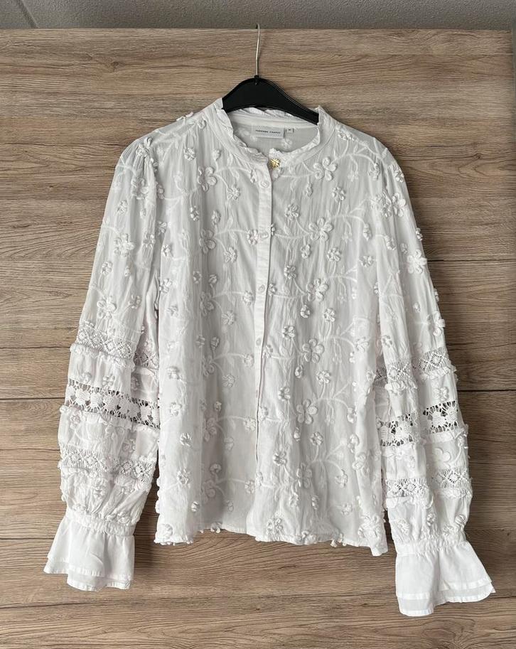 Fabienne Chapot 42 blouse Wit katoen Leo bloemetjes witte, Kleding | Dames, Blouses en Tunieken, Zo goed als nieuw, Maat 42/44 (L)