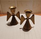 Vintage engel kandelaars - Messing, Antiek en Kunst, Ophalen of Verzenden, Koper of Brons