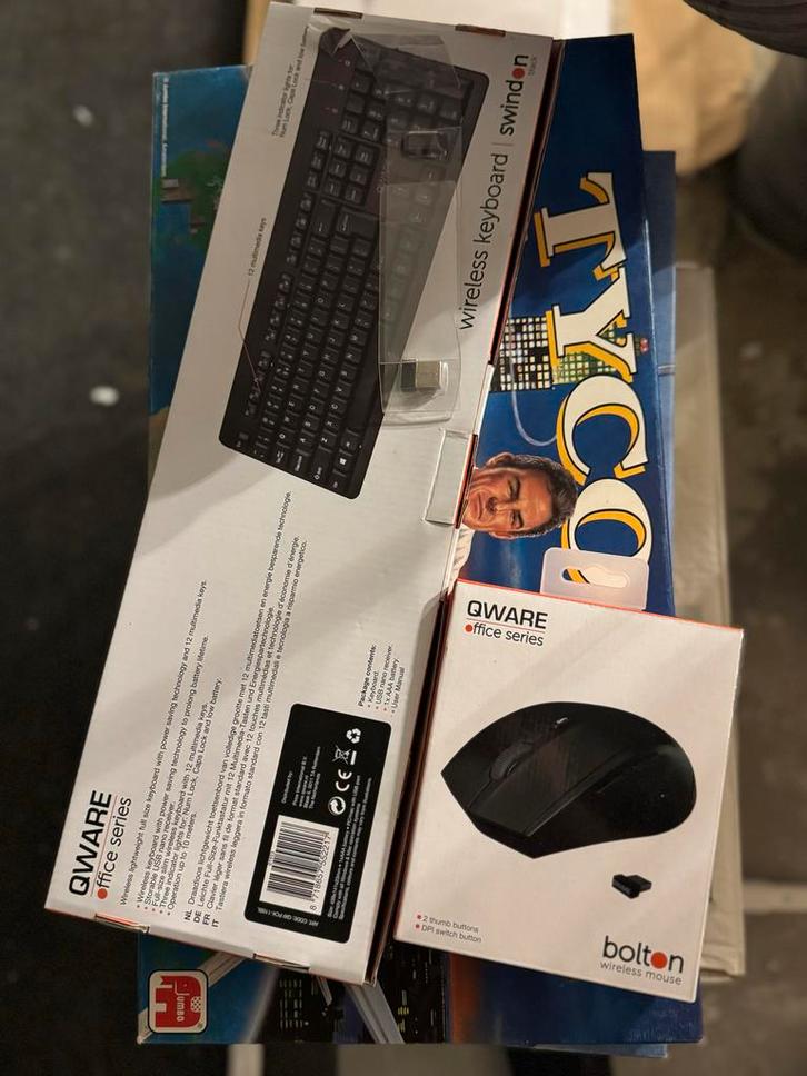 Draadloos Toetsenbord en Muis Set - Qware, Computers en Software, Toetsenborden, Nieuw, Qwerty, Draadloos, Toetsenbord en muis-set