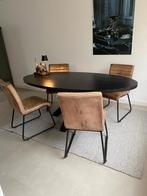 Eetkamerstoelen, Huis en Inrichting, Stoelen, Ophalen, Bruin, Leer, Zo goed als nieuw