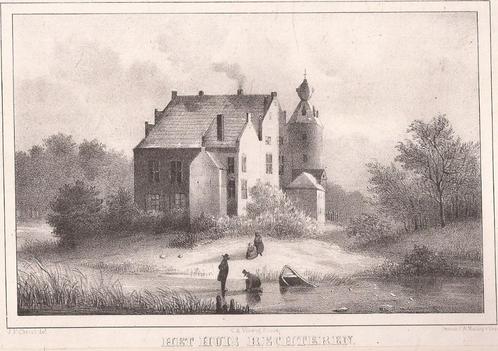 Dalfsen. Het Huis Rechteren. Litho J.F. Christ 1846, Antiek en Kunst, Kunst | Etsen en Gravures, Ophalen of Verzenden