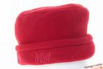 vintage warme dameshoed Mayser MSL rood badstof 56-59, Mayser, Hoed, Ophalen of Verzenden, Gedragen