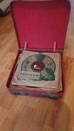 Vintage Polydor Platenkoffer met Grammofoonplaten, Cd's en Dvd's, Vinyl | Overige Vinyl, Ophalen, Gebruikt, Overige formaten