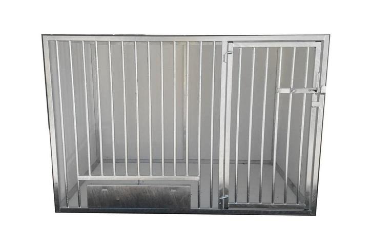Kennel van verzinkt staal met Trespa en rubbermat, Dieren en Toebehoren, Hondenhokken, Zo goed als nieuw, 100 cm of meer, Ophalen