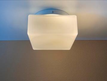 Plafondlamp melkglas glanzend vierkant 18,5 cm beschikbaar voor biedingen