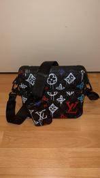 Schoudertas Met Print, Sieraden, Tassen en Uiterlijk, Tassen | Schoudertassen, Ophalen of Verzenden, Zo goed als nieuw, Zwart