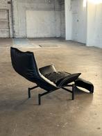 Cassina Veranda Lounge Chair | Leer (NIEUWSTAAT), Zitstoel ligstoel stoel Chaise Lounge Ottomane Zit Zetel, Metaal, Ophalen of Verzenden