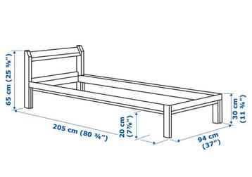 NEIDEN bedframe 90x200 met lattenbodem & matras - afbeelding 8