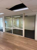 Glazen Scheidingswanden Kantoor met deur, per stuk mogelijk, Doe-het-zelf en Verbouw, Glas en Ramen, Ophalen, Gebruikt