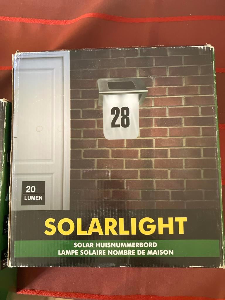 Solar LED Huisnummerbord - Nieuw in doos!, Tuin en Terras, Buitenverlichting, Nieuw, Overige typen, Kunststof, Minder dan 50 watt