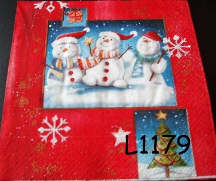 Servetten decoupage/bullet journal – kerst sneeuwpop L1179, Hobby en Vrije tijd, Knutselen, Nieuw, Materiaal, Verzenden