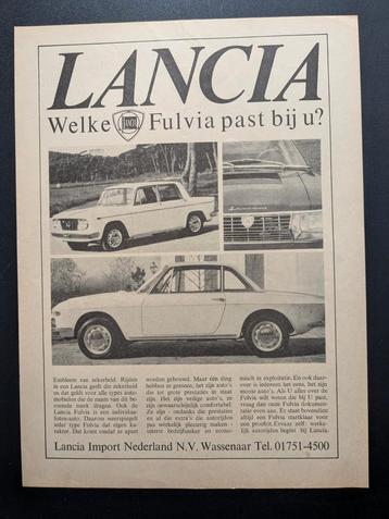Oude reclame/Advertentie LANCIA Fulvia Coupé Berlina Zagato beschikbaar voor biedingen