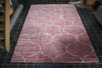 Heerlijk zacht vloerkleed Salsa Shaggy roze / beige 200x290 beschikbaar voor biedingen