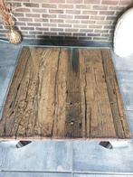 Rofra salontafel 100cm bij 100cm met glasplaat, Huis en Inrichting, Ophalen, Gebruikt, 50 tot 100 cm, Vierkant
