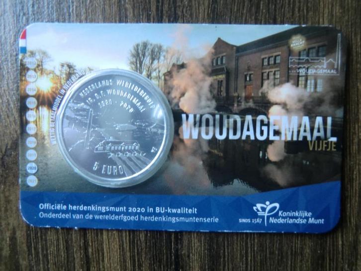Coincard 5 euro BU Woudagemaal, Postzegels en Munten, Munten | Europa | Euromunten, Setje, 5 euro, Overige landen, Ophalen of Verzenden