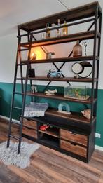 Sohome Industriële boekenkast Juliën met ladder, Ophalen, 200 cm of meer, 150 tot 200 cm, Zo goed als nieuw
