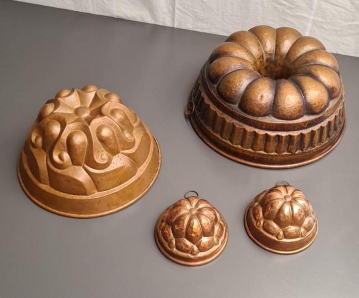Bakvormen, jelly or cake mould, koper, Antiek en Kunst, Antiek | Keukenbenodigdheden, Ophalen of Verzenden