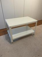 Ikea PS 2012 White Metal Vintage Rolling Coffee Table, Ophalen, 50 tot 100 cm, Rond, 50 tot 100 cm