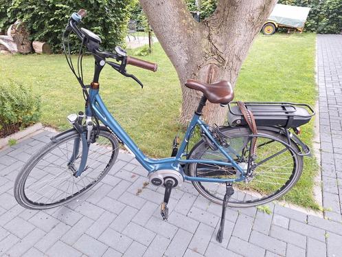 Elektrische fiets blauwe Batavus Bosch middenmotor 500 accu, Fietsen en Brommers, Elektrische fietsen, Ophalen