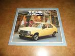 brochure Peugeot 104 vijfdeurs  1982, Ophalen of Verzenden, Zo goed als nieuw, Peugeot