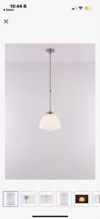Art Deco Schoollamp - Opaalglas & RVS, Huis en Inrichting, Lampen | Hanglampen, Ophalen, Gebruikt, Glas, Minder dan 50 cm