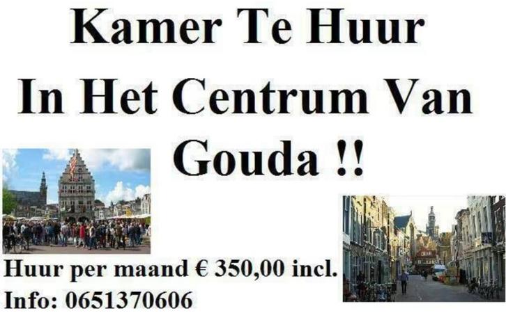 Kamer te huur centrum Gouda vanaf € 435,00 per maand incl., Huizen en Kamers, Kamers te huur, Minder dan 20 m²