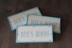 Tekstbord boys room 3 stuks partij, Nieuw, Ophalen of Verzenden, Nvt, Nvt