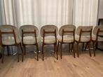 6x Vintage Louis van Teeffelen Eetkamerstoelen, Huis en Inrichting, Stoelen, Hout, Gebruikt, Vintage mid century, Bruin