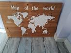 Wanddecoratie met wereldkaart hout ophalen, Ophalen, Minder dan 50 cm, Nieuw, Minder dan 50 cm