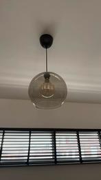 Hanglamp met glazen bol – Grijs rookglas, Ophalen, Zo goed als nieuw, Glas
