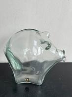 Oude  glazen spaarpot Varken Cascade 18/14 cm, Ophalen of Verzenden, Zo goed als nieuw, Steen, Aardewerk of Keramiek, Dier