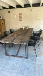 Super gave oudscheepshouten tafel voor binnen, 100 tot 150 cm, 200 cm of meer, Ophalen of Verzenden, Vijf personen of meer