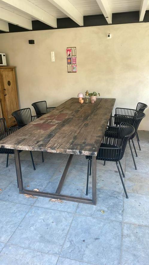Super gave oudscheepshouten tafel voor binnen, Huis en Inrichting, Tafels | Eettafels, 100 tot 150 cm, 200 cm of meer, Vijf personen of meer