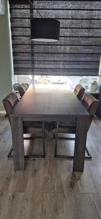 eethoek met 4 industriële stoelen, Ophalen, Gebruikt, 50 tot 100 cm, Vijf personen of meer