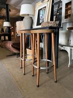 Vintage barkrukken, 2 krukken, Ophalen of Verzenden, Zo goed als nieuw, 60 tot 90 cm