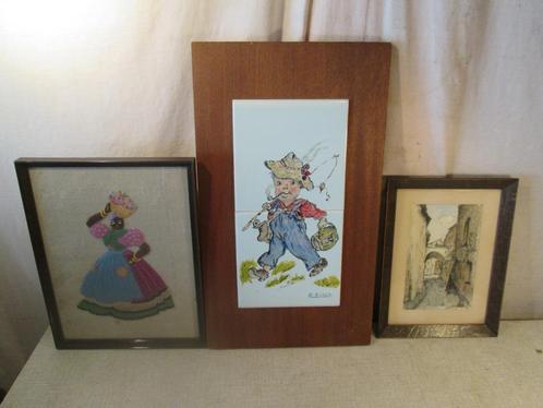 6 Oude Kunstwerken - allerlei, Huis en Inrichting, Woonaccessoires | Schilderijen, Tekeningen en Foto's, Minder dan 50 cm, Minder dan 50 cm