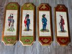 4 houten platen met soldaten erop, Antiek en Kunst, Curiosa en Brocante, Ophalen of Verzenden