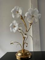 Vinrage Lotus hollywood regency flower lamp glass and gold, Ophalen, ., 2de hands, Zo goed als nieuw