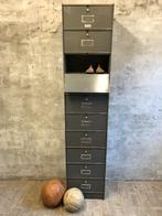 Roneo vintage industriele kleppenkast schoenenkast Frankrijk, Huis en Inrichting, Ophalen, Gebruikt, Vintage Industrieel