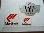 sticker oud Martinair vliegtuig airline piloot luchtvaart 3x, Verzamelen, Verzenden, Zo goed als nieuw, Bedrijf of Vereniging