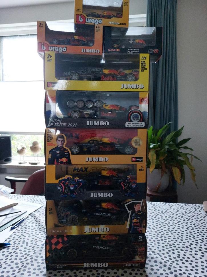 Max Verstappen Jumbo Auto Collectie + Extra, Hobby en Vrije tijd, Modelauto's | 1:18, Nieuw, Auto, Bburago, Ophalen of Verzenden