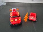 Duplo brandweer quad en auto beweegbare wielen zgan, Complete set, Duplo, Ophalen of Verzenden, Zo goed als nieuw