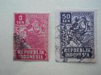 Indonesie 1945-1947 Interim periode Java 3+50 sen gestempeld, Postzegels en Munten, Postzegels | Nederlands-Indië en Nieuw-Guinea