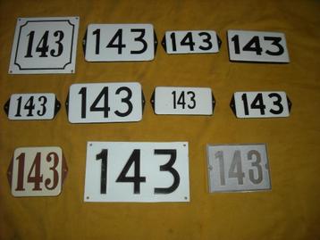 oud emaille huisnummer 143 ook 144 145 146 147 148 149 150 6 beschikbaar voor biedingen