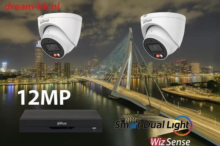 12MP Dahua Full Color camera set / 4CH NVR+2x 12MP cameras, Audio, Tv en Foto, Videobewaking, Nieuw, Binnencamera, Ophalen of Verzenden