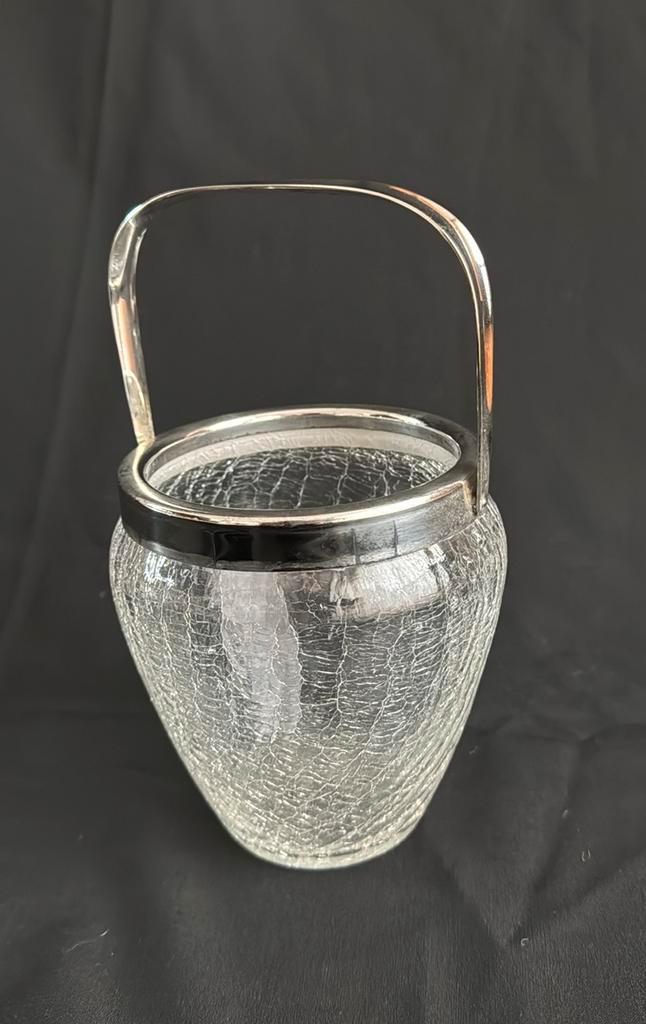 Vintage IJsemmer met Zilveren Details, Antiek en Kunst, Antiek | Glas en Kristal, Ophalen of Verzenden