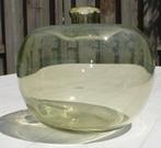 Vintage handgeblazen glazen groene appelvaas, Huis en Inrichting, Woonaccessoires | Vazen, Ophalen of Verzenden, Minder dan 50 cm