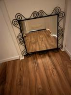 Vierkante spiegel met stalen frame, Huis en Inrichting, Woonaccessoires | Spiegels, Ophalen, Gebruikt, Vierkant, Minder dan 100 cm