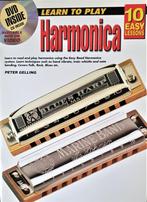 LEARN TO PLAY HARMONICA WITH CD AND DVD, Muziek en Instrumenten, Bladmuziek, Ophalen of Verzenden, Nieuw, Les of Cursus, Mondharmonica