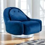 Gerestaureerde Guido Faleschini Italiaanse draaifauteuil, 100 tot 125 cm, Ophalen of Verzenden, Zo goed als nieuw, Metaal